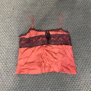Orange lace tank top